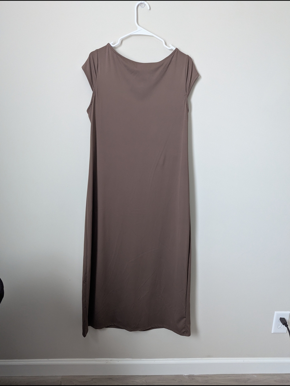 Wild Fable Brown Cap-Sleeve Maxi Dress